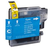 Cartouche d'encre cyan compatible LC-11/16C, LC-38/67C, LC-61/65C, LC-980/1100C, LC-990C, idéale pour une impression de haute qualité.