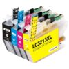 Cartouche d'encre compatible LC3213XL avec noir, cyan, magenta et jaune.