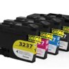 Cartouches d'encre compatibles 3237, comprenant les couleurs jaune, magenta, cyan et noir, idéales pour un impression de haute qualité.