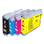 Cartouches d'encre compatibles XL LC-10Y, LC-37Y, LC-51Y, LC-57Y, LC-960Y, LC-970Y et LC-1000Y, comprenant noir, cyan, magenta et jaune.