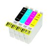 Cartouches d'encre compatibles T1291, T1292, T1293 et T1294 en noir, cyan, magenta et jaune, idéales pour une impression de qualité.