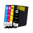 Cartouche d'encre compatible T3471 Noir, T3472 Cyan, T3473 Magenta, T3474 Jaune, remplaçant les cartouches d'origine pour une impression de haute qualité.
