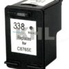 Cartouche d'encre noire 338, remplace C8765E, compatible avec plusieurs imprimantes.