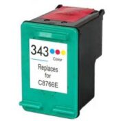 Cartouche d'encre couleur 343, remplace C8766E, compatible avec plusieurs imprimantes HP.