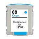 Cartouche de remplacement HP 88 Cyan, compatible avec les imprimantes HP, offrant une qualité d'impression optimale.